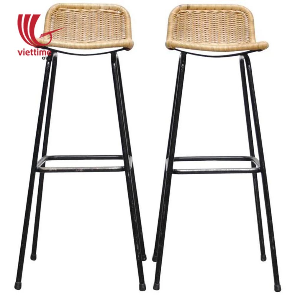 Rattan bar stool/ Natural woven bar chair