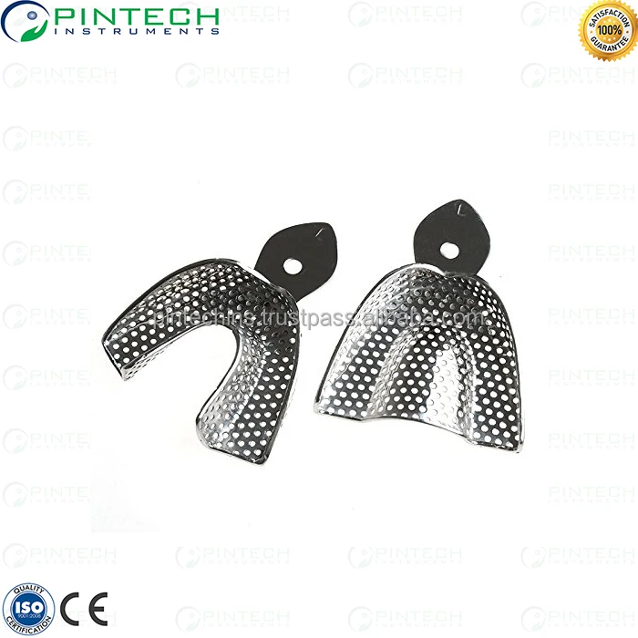 Dental Impression Trays Set of 6 Stainless Steel Perforated Autoclavable