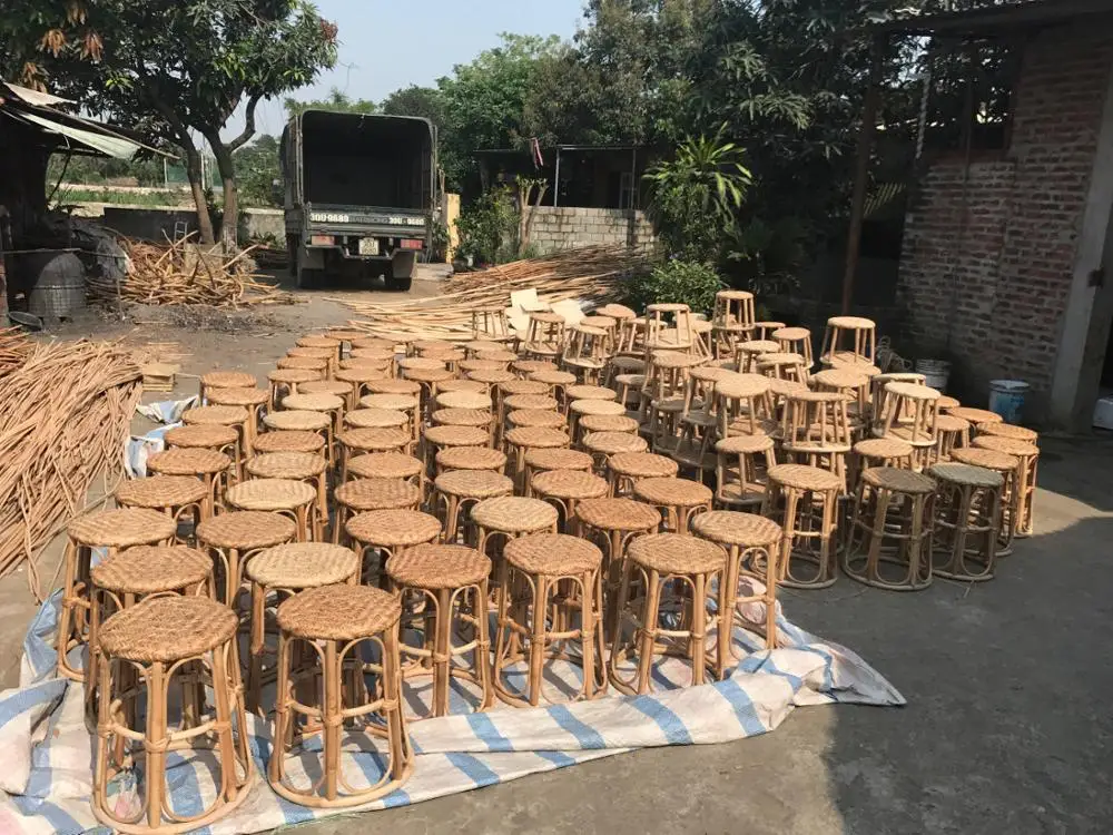 Eco-friendly natural and durable rattan stool, perfect for living room