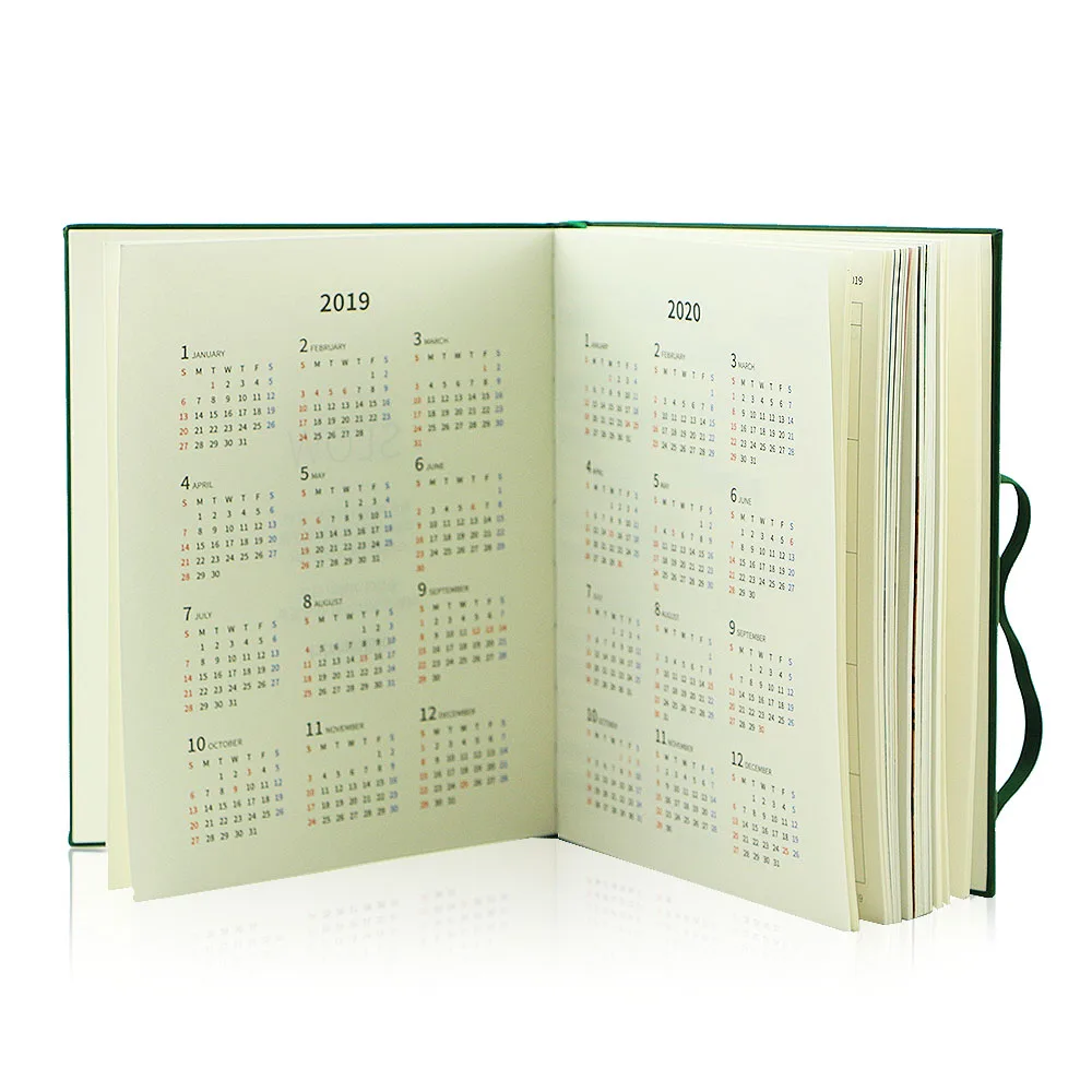 Premium Daily Planner A5 Paper PU Leather Custom Academic Daily Weekly Monthly Year Planner Notebook