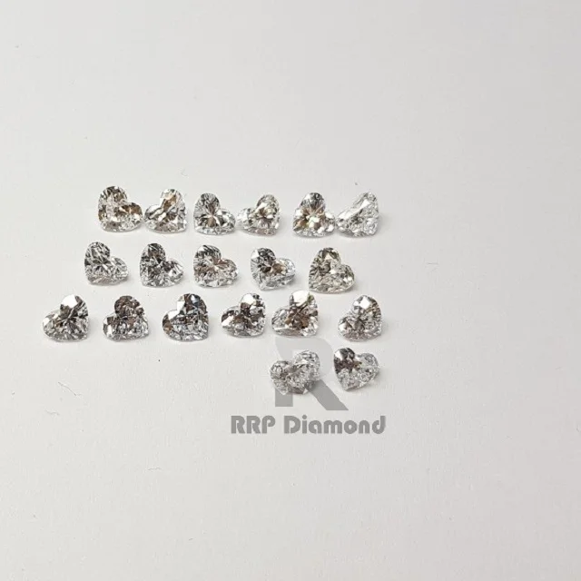 Heart Shape Lab Grown HPHT White Polished Diamonds