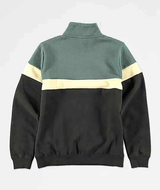 
MGOO Wholesale warm colorblock quarter zip sweatshirt Non-hooded boys pullover with custom design 
