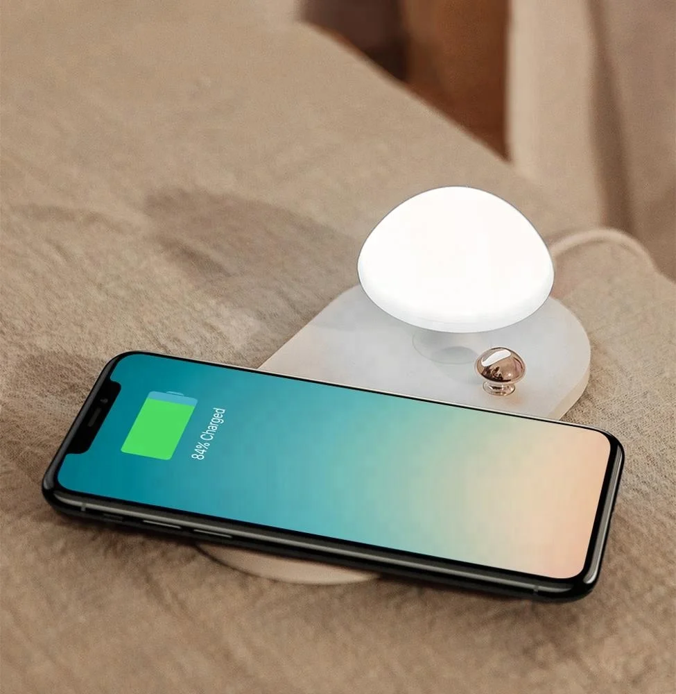Multifunction Table Desk LED Lamp Qi Wireless Charger Cell Phone Fast Charging for Samsung iPhone Desktop Light