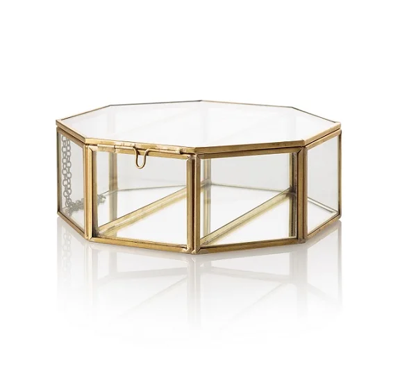 Brass and Glass Box With Dividers