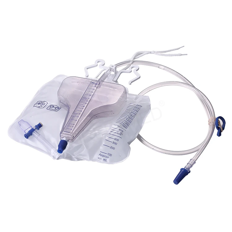 Hospital Disposable Medical Urine Meter Drainage Bag PVC Ce EOS 3 Years The Basis of Surgical Instruments Class I