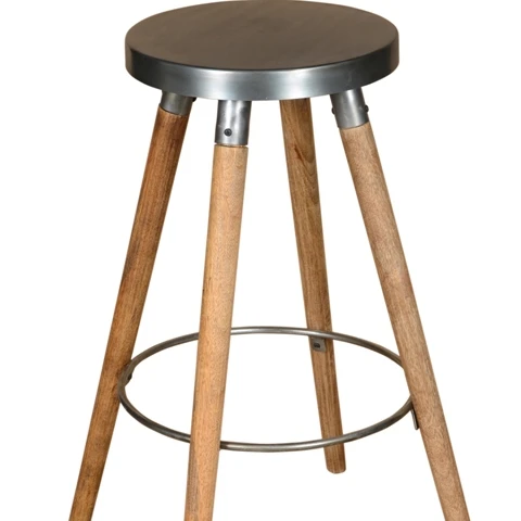 INDUSTRIAL & VINTAGE BAR FURNITURE WOODEN & IRON METAL RUSTY FINISH ANTIQUE TALL BAR STOOL