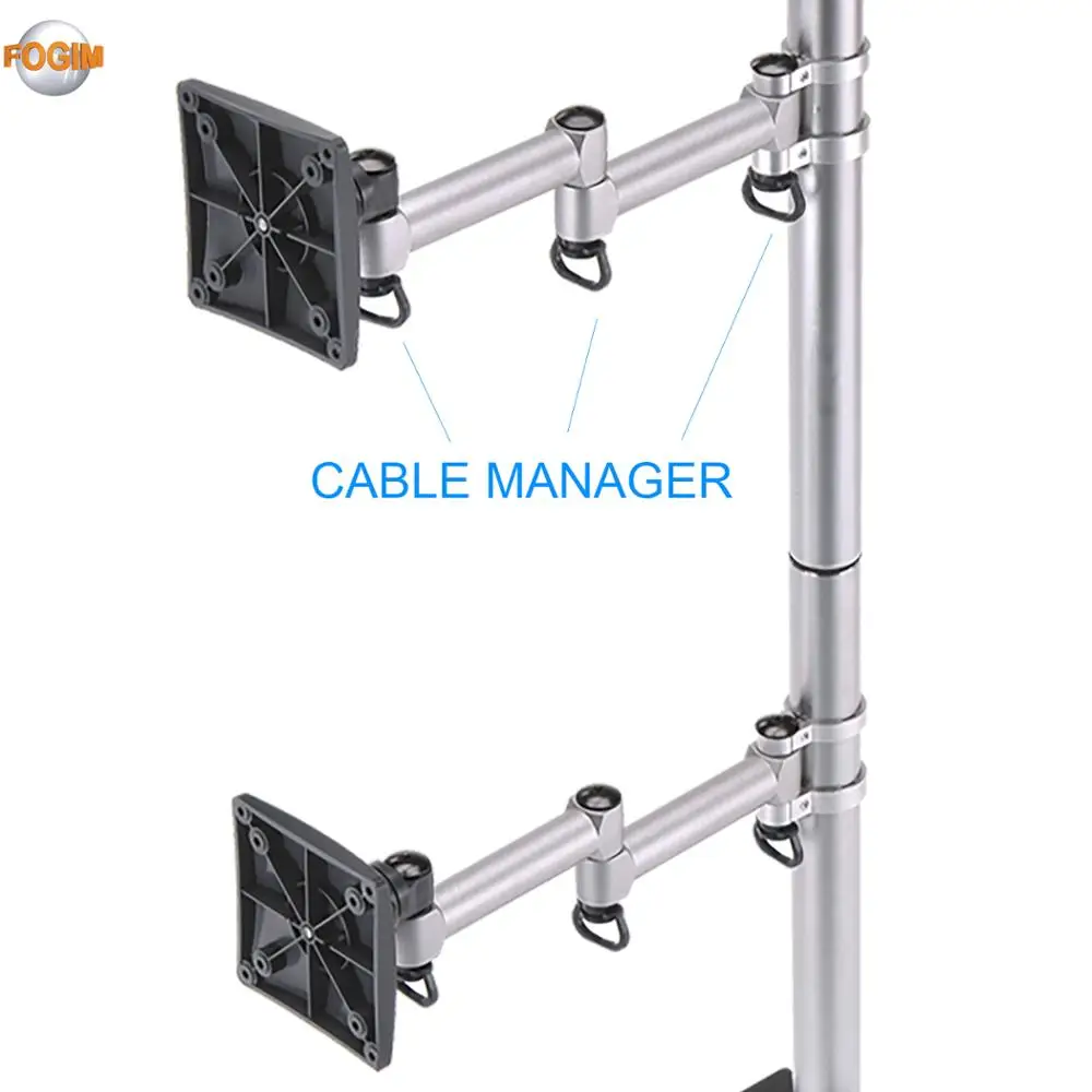 Articulating LCD VESA 75x75 100x100  desk mounts 360 degree adjustable swivel lcd monitor mounts