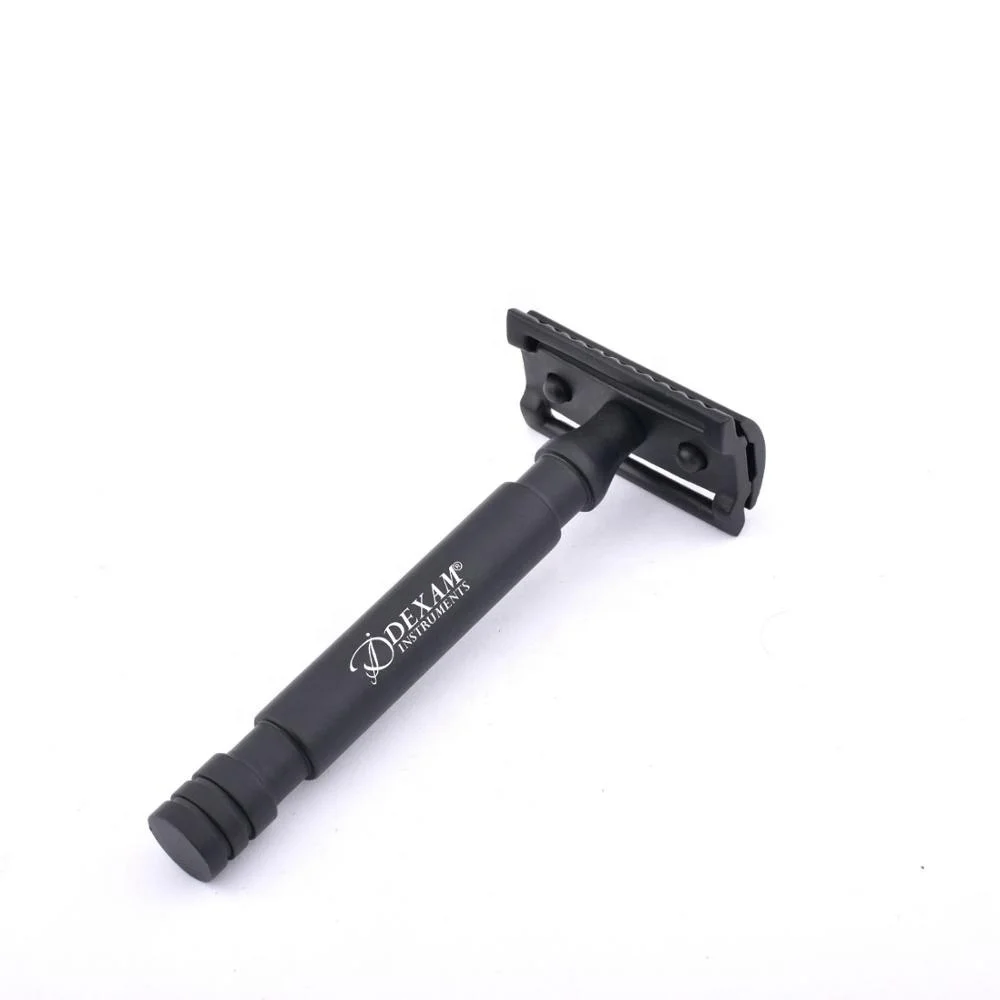 Dexam Double edge safety shaving Straight razor Stainless Steel safety razor for men Black
