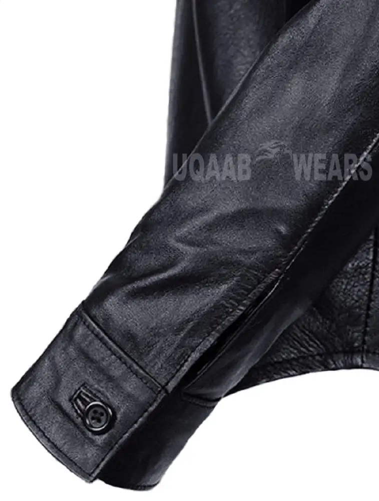 Men Leather Shirt Jacket  Military BLUFF GAY FULL SLEEVES LEATHER SHIRT FORMAL CASUAL Fashion LEATHER SHIRT OEM Wholesale