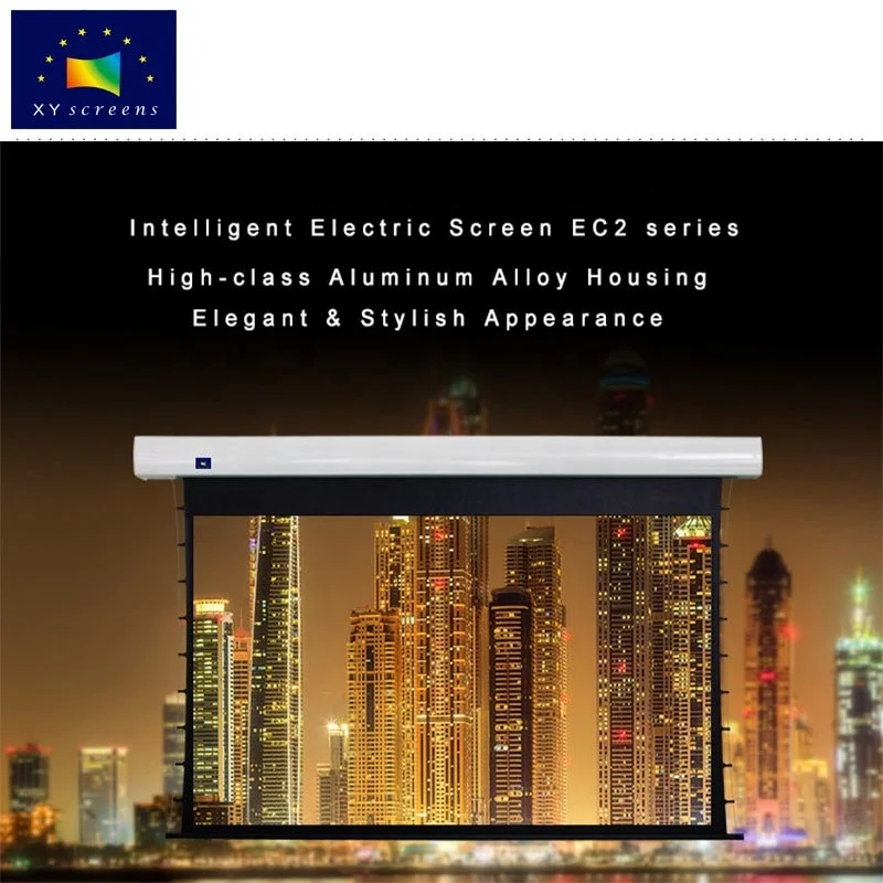 XY Screen Fabric Black Crystal Motorized Projection Screen for Home Theater Projector