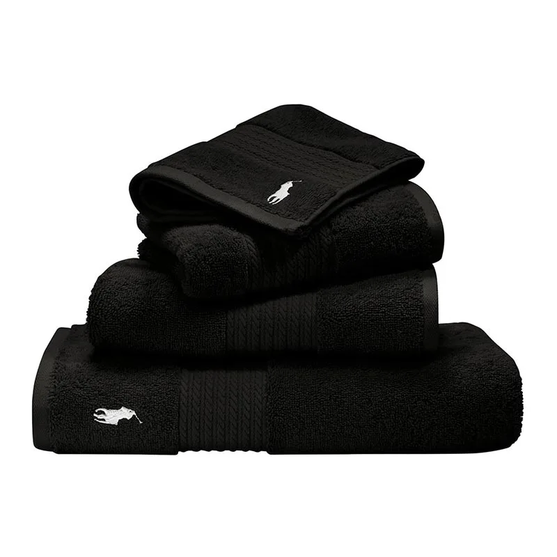 
 Customized 100% Cotton Black Towel Beauty Hair Drying  Salon Spa Hairdressing bleach proof Towels for Barbershop  