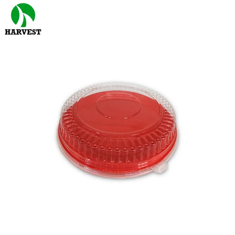 Plastic round cake container box transparent