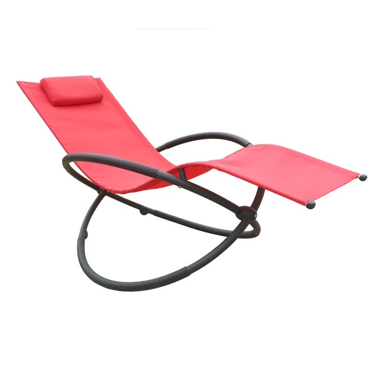 
UKEA rocking sun lounger folding orbital zero gravity lounge chair w/removable pillow 