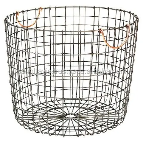 METAL WIRE IRON FRUIT BASKET WITH COPPER HANDLE KITCHEN DECORATIVE METAL BASKET KITCHEN DECORATIVE METAL WIRE BASKET