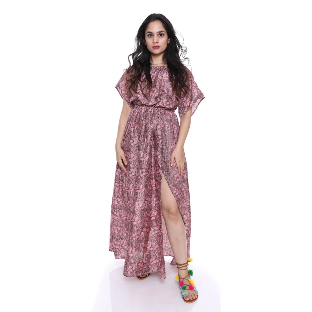 Buy trending printed long wrap dresses