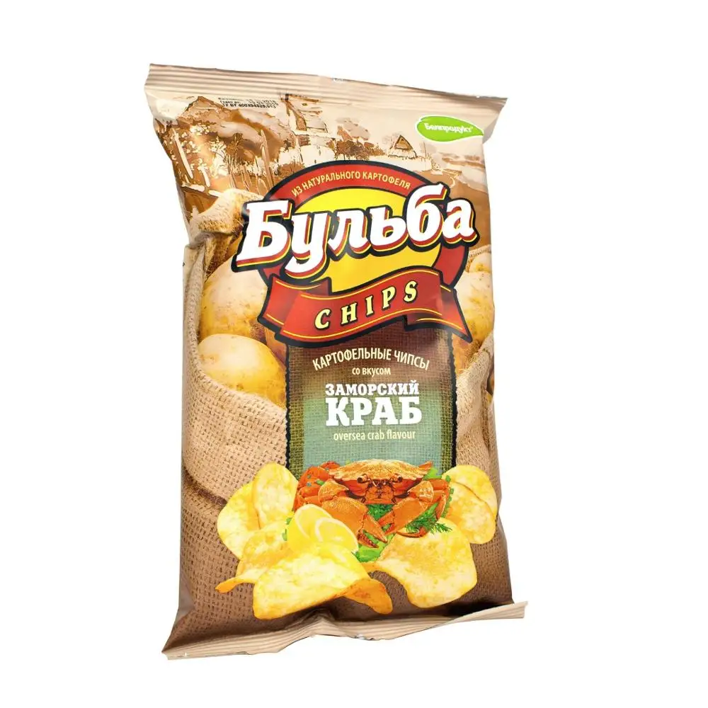 Fried Potato Chips Snacks With Crab MEGACHIPS Brand