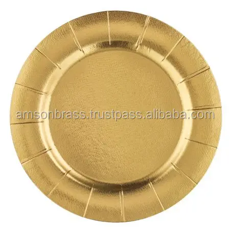 Premium Quality Charger Plate Luxury Design New Design Decorative Metal Charger Plate Embossed Charger Plate