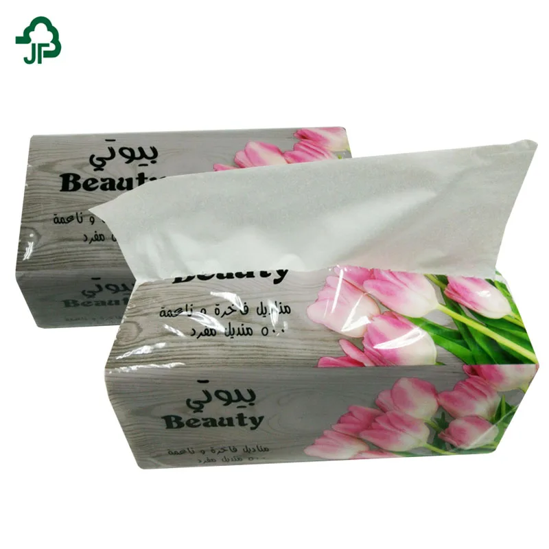 Custom Logo Colored Packing Pure Wooden Pulp Soft Pack Facial Tissue Paper