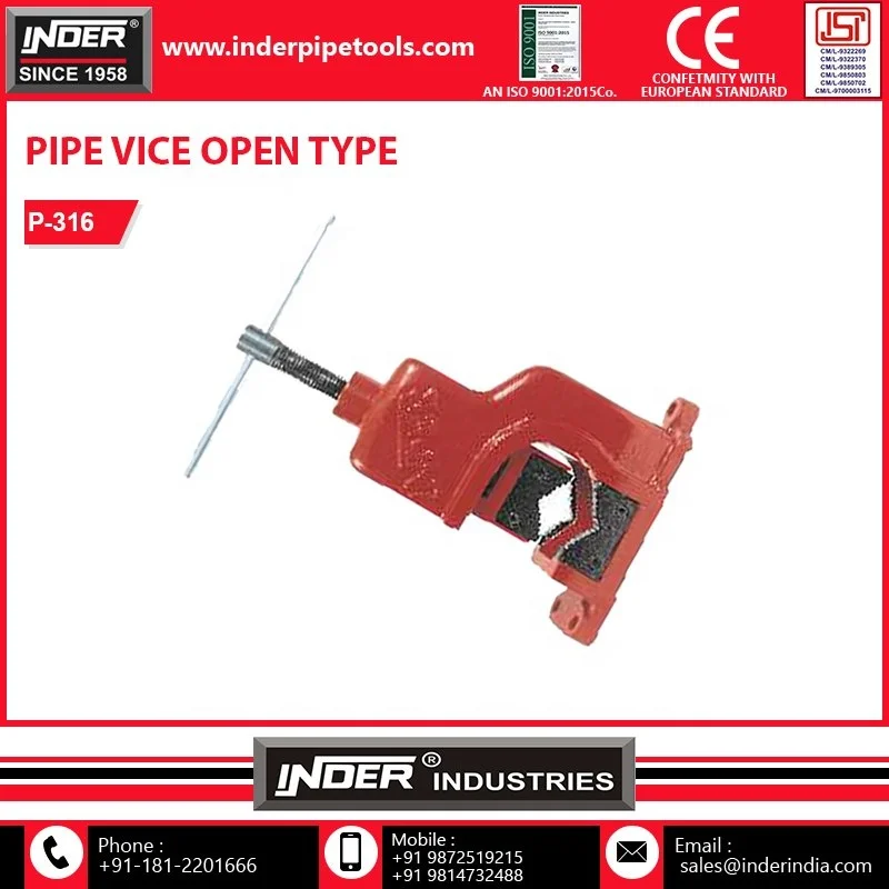 Replaceable Jaw Pipe Vice Open Type Bench Vice Multifunctional Heavy Duty Pipe Vise at Low Price