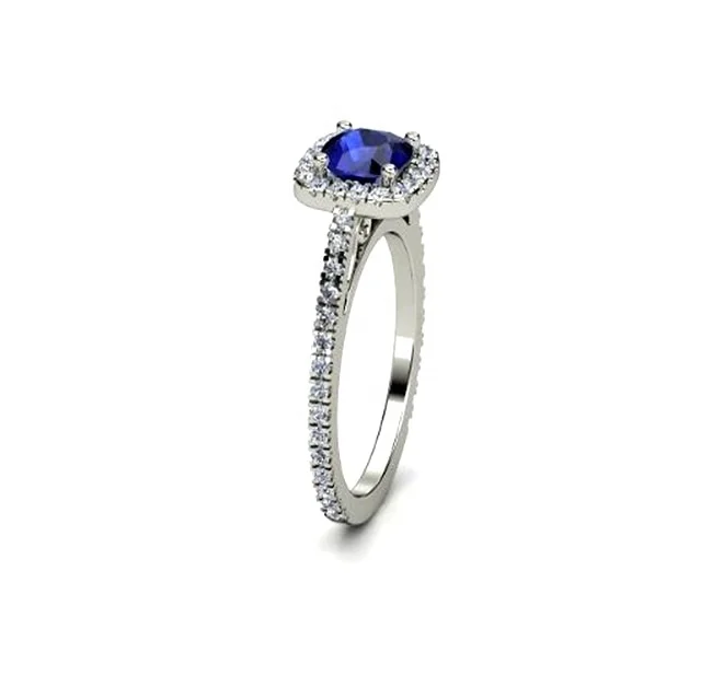 High Quality Natural Precious Gemstone Rings 14K White Solid Gold Gemstone Diamond Wedding Rings