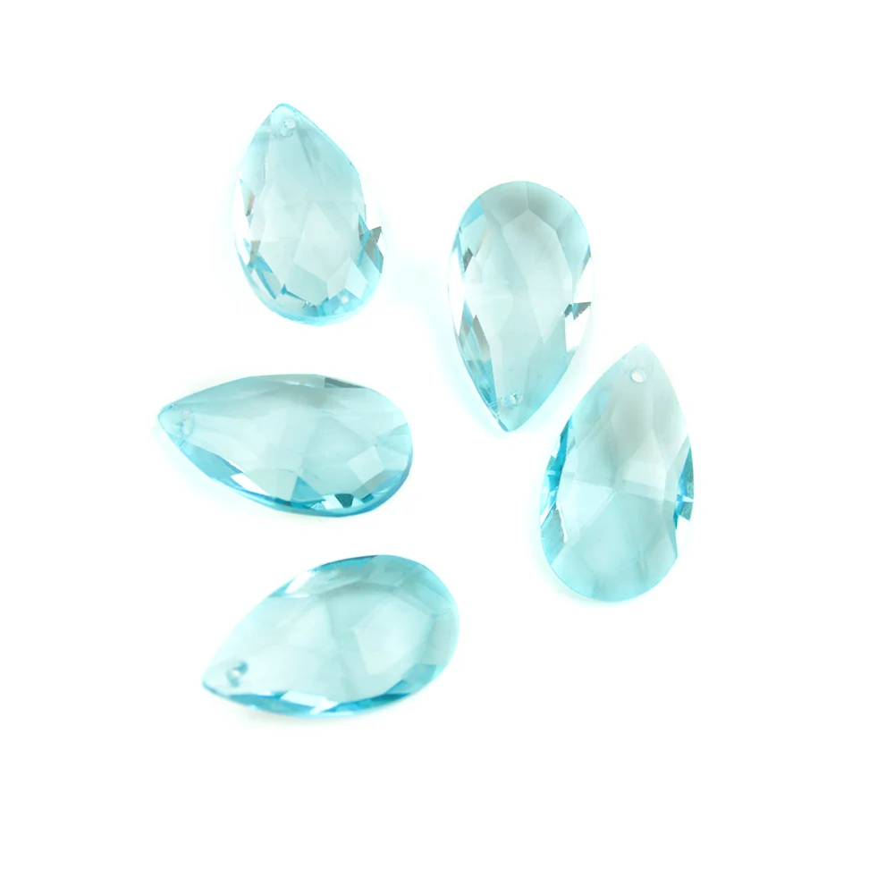 Honor of crystal Honor of crystal 38mm Aquamarine Almond Of Trimming Prism Accessories Crystal Lamp Teardrop Parts For Chandelier Decor
