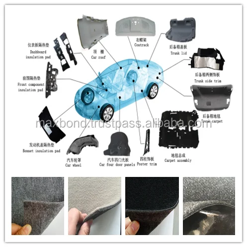 Maxbond brand colored Automotive needle punch non woven fabric rolls, needle punch felt industrial polyester felt Vietnam