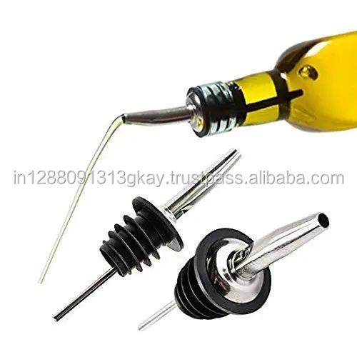 Wholesale stainless steel liquor bottle speed pourer rubber covers fit standard metal wine pourers