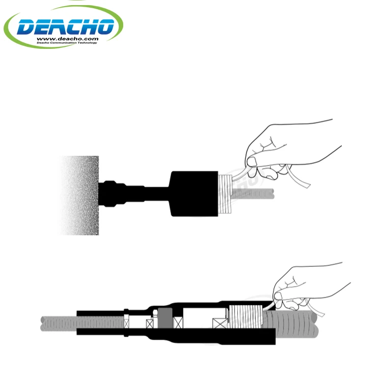 Cold shrink connector sealing kit for 1/2 jumper to device connector, weatherproofing solution for cell site, similar 3M 98-KC11