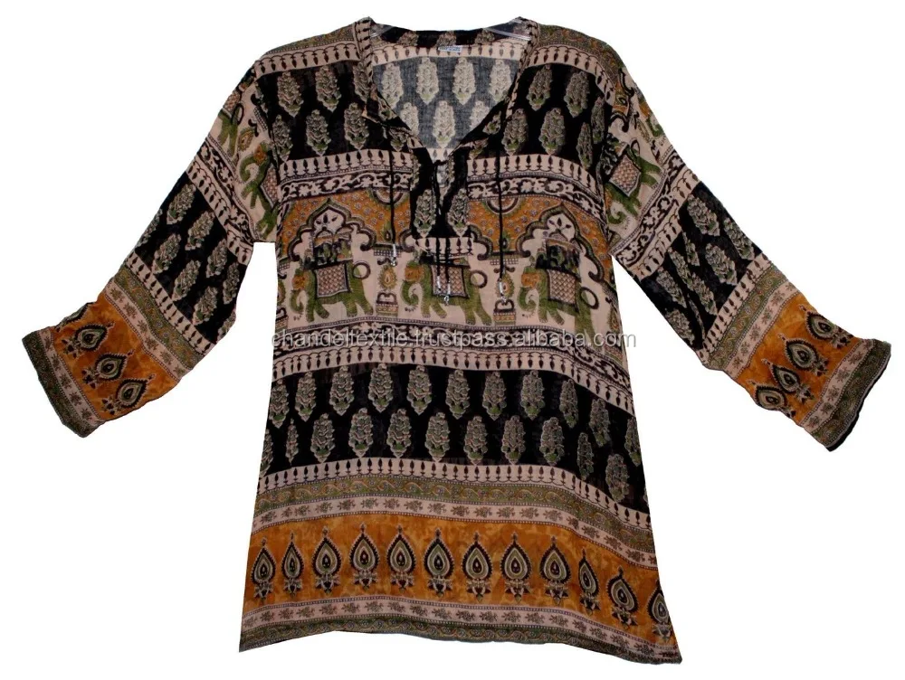 Indian boho cotton ethnic TOP HIPPIE vintage look TUNIC Dress Tunic Floral Animals Bollywood cotton blouse tunic top kurtis