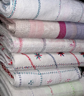 Indian Heavy Kantha Quilts Vintage Handmade Throw Bedding Bedspread Coverlet