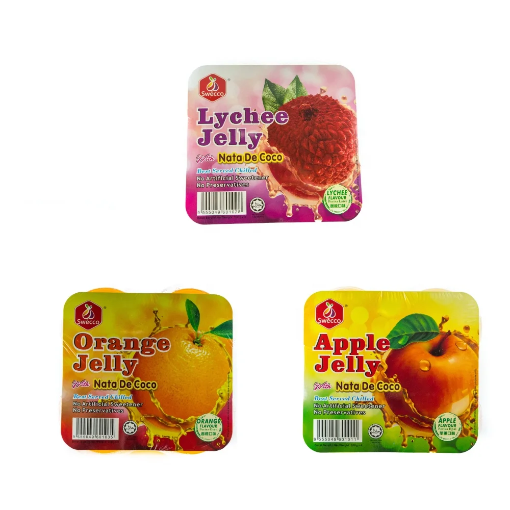 
ODM/OEM Malaysia Halal ISO 96 cups x 108g PP Cups Delicious Nata de Coco Orange Fruit Jelly 