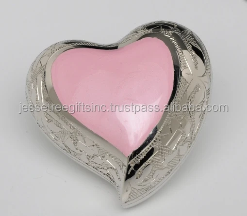 Metal Heart Shape Keepsake Urn For Pet Ash With Paw Print Blur Texture Finishing Unique Design High Quality For Funeral Services