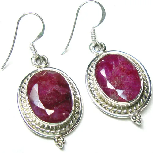  925 Sterling Silver Oval Cabochon Ruby