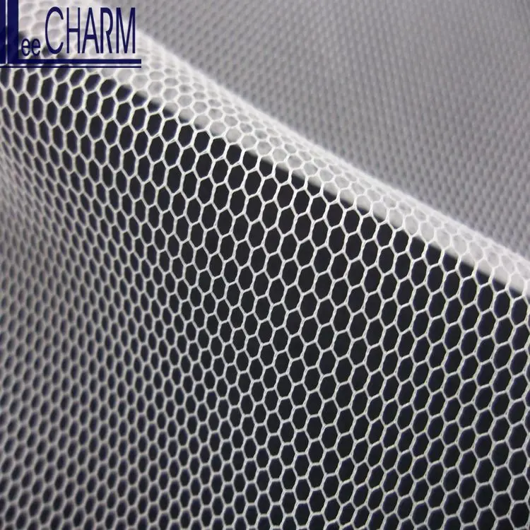 LCSH505WS Taiwan 300 CM Width 30D Polyester Soft Ivory Wedding Veil Hexagon Tulle Fabric