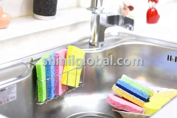 Korean Top selling kitchen dish cleaning sponge scrubber OEM Customized Wet Cellulose Eco Sponge