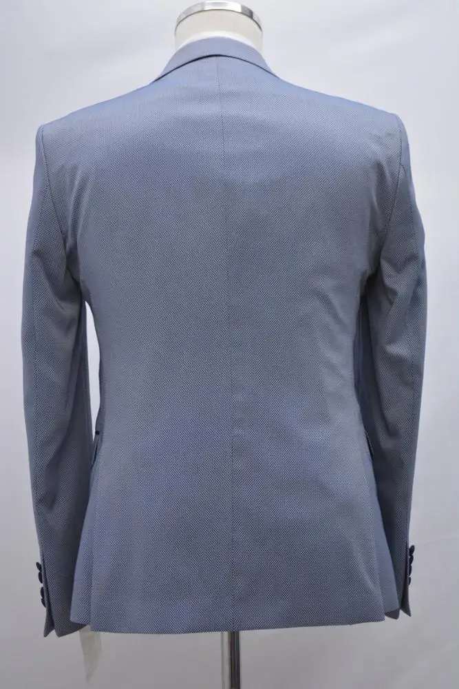 Мужской костюм смокинг для жениха облегающий деловой повседневный костюм синий комплект из 3 предметов