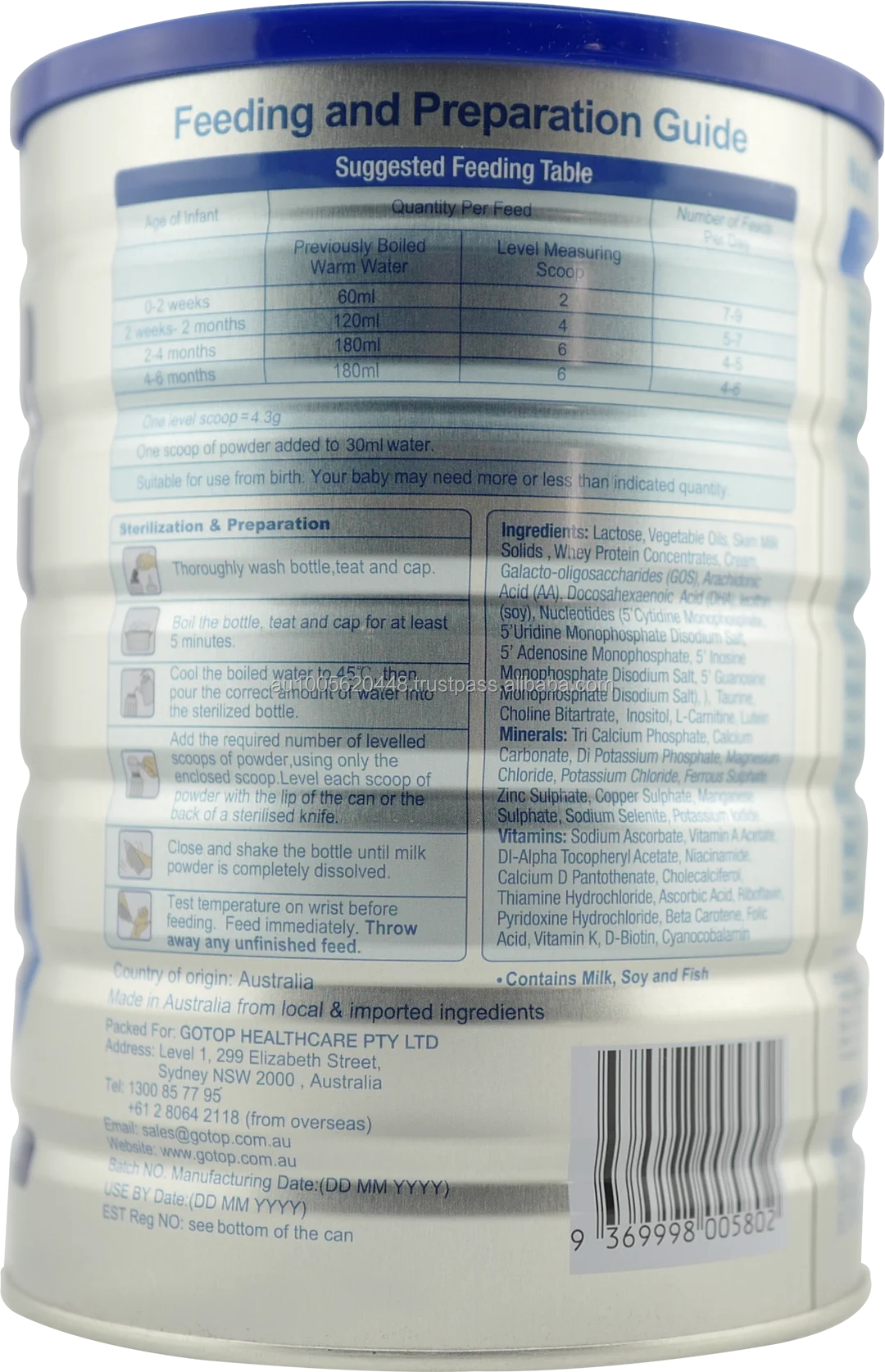 
Australian Infant Formula step 1 