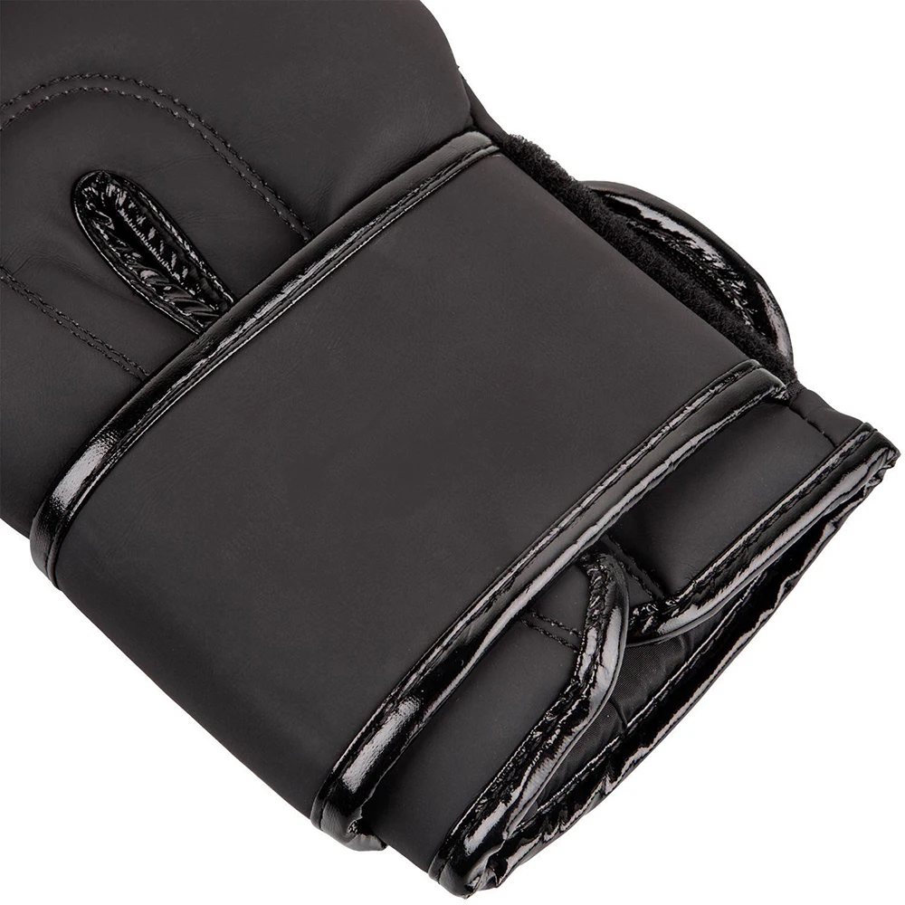 Mat black leather boxing gloves custom logo genuine leather Men Black Real Lather wholesale training Boxing Gloves For Adults