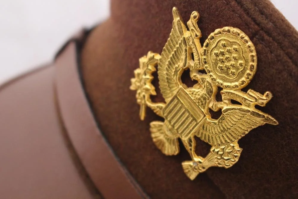 US Officers Peaked Cap Customized Bullion Wire Embroidered Ceremonial Officer Peak Caps