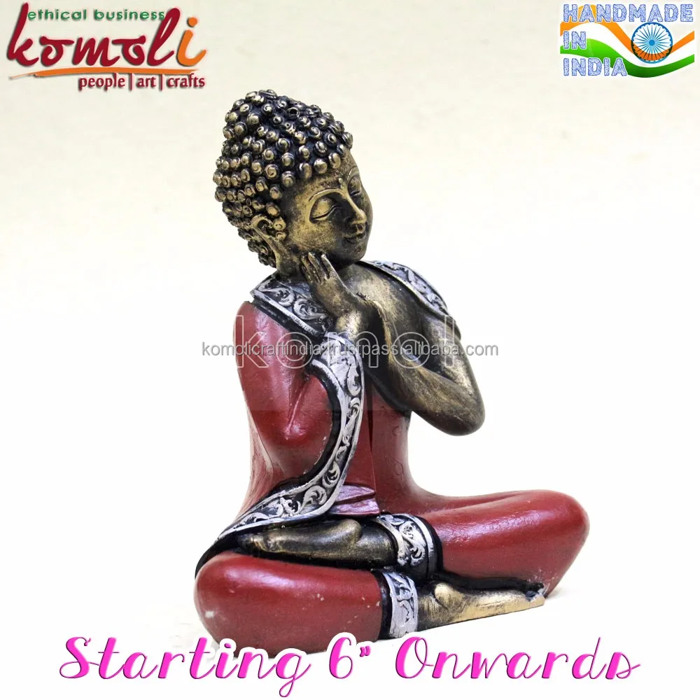 New golden poly resin Buddha statue resting Buddha figurine custom designs