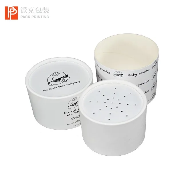Biodegradable Cosmetic Product Paperboard Loose Powder Tube Box Packaging with Powder Puff