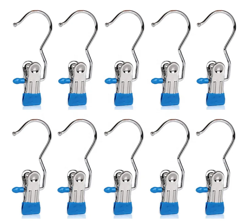 Set of 10 single clips Laundry Hooks Pins Boot Hanger Clips