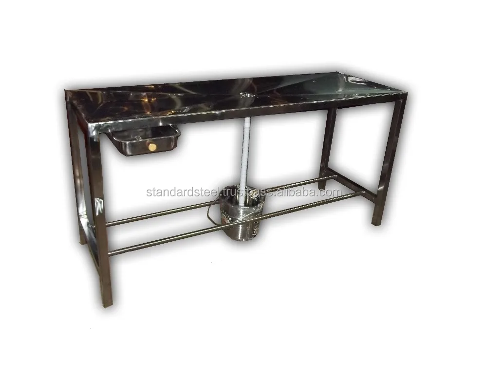 Medical Adjustable Overbed Table Stainless Steel Morgue Dead Body Autopsy table Dissection Table manufacture