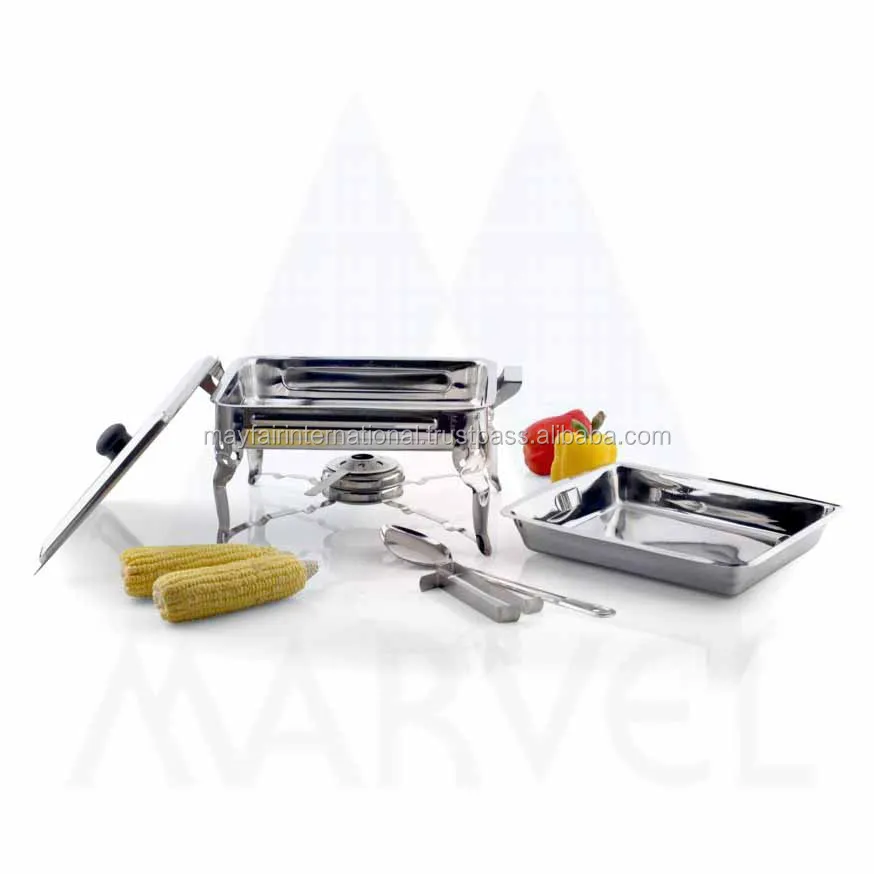 Catering Ware Buffet Ware Stainless Steel Rectangular Shape Food Warmer Chafing Dish With Cover