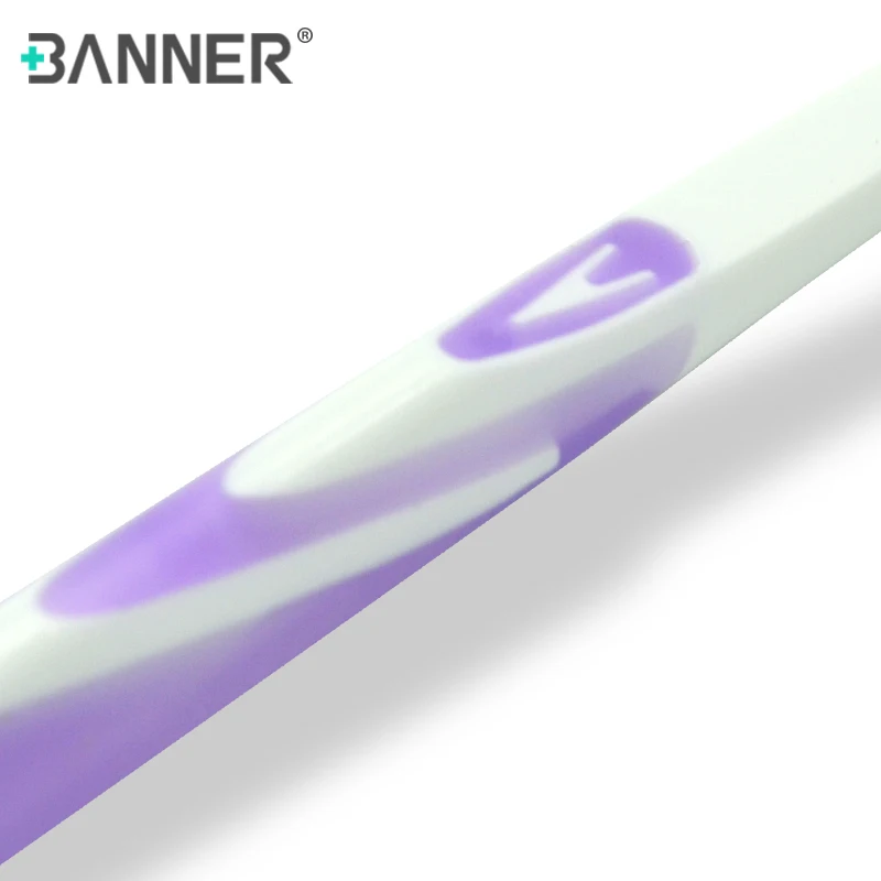 BANNER 2pcs set Adult Manual Toothbrush with Nylon Medium Bristles