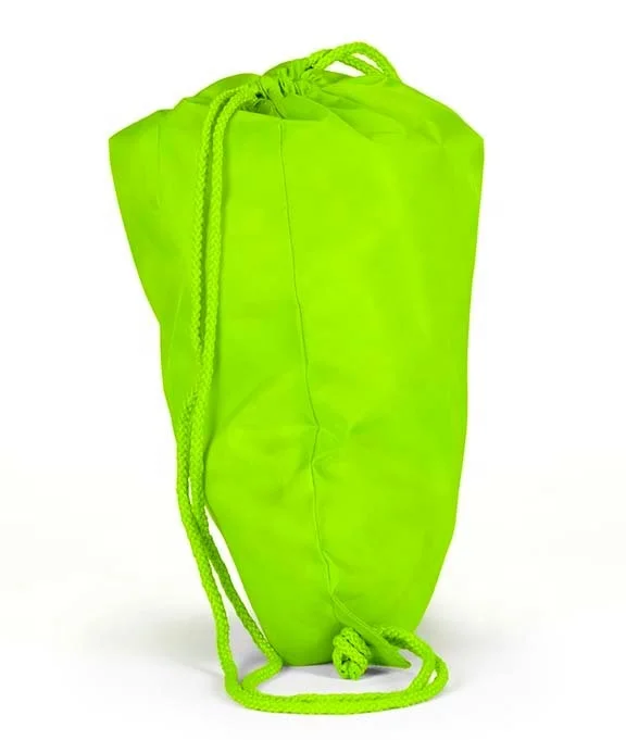high quality promotion company logo custom gym backpack 210D polyester drawstring draw string bag