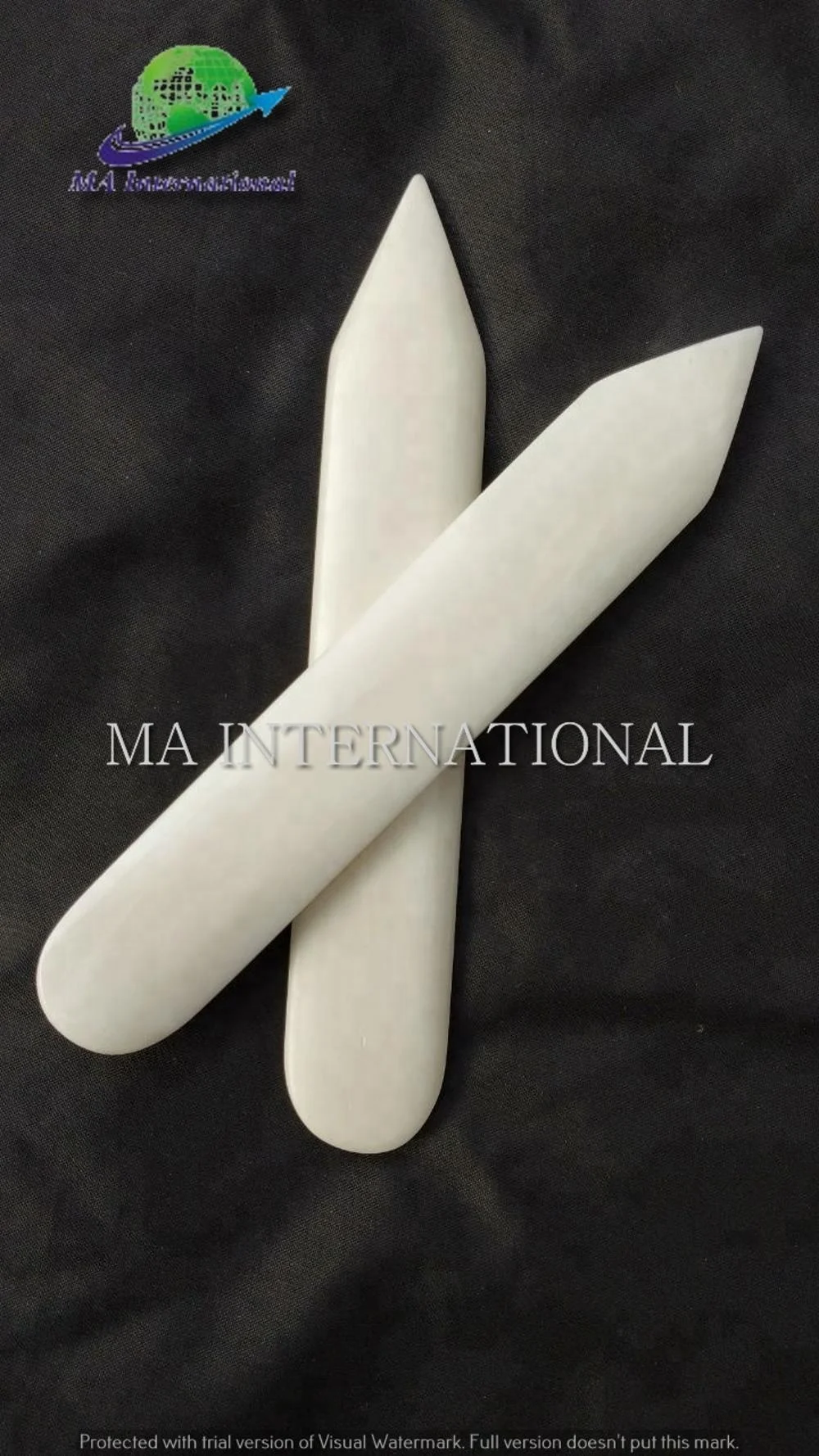 Indian High Quality 6 Inch White Bleached Bone Folder Polished Natural Crafts Bookbinding Tool Both End & One Point End