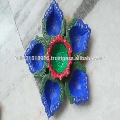 
Colorful and decorative diwali diya 