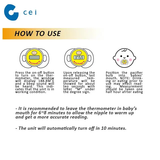 Baby Care Product Baby Temperature Monitor Pacifier Nipple Dummy Thermometer Safe And Precise