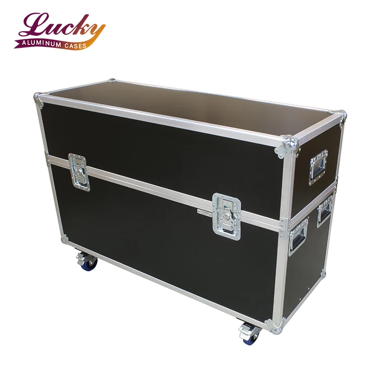 Factory price Custom size Logo professional travel 2x 55 inch LED aluminum flight TV case